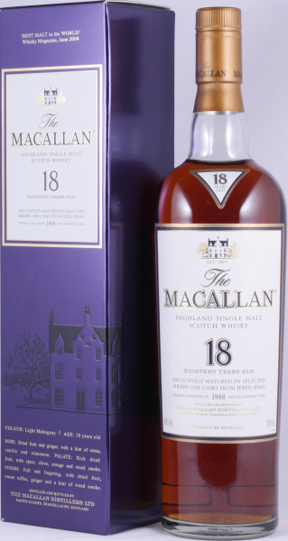 Macallan 1988 18 Years Sherry Oak Highland Single Malt Scotch Whisky 43.0%