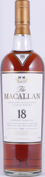 Macallan 1988 18 Years Sherry Oak Highland Single Malt Scotch Whisky 43.0%