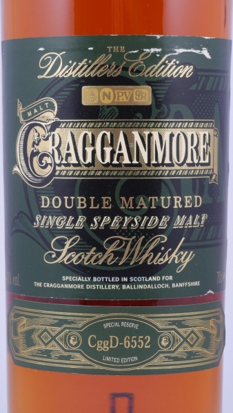 Cragganmore 1987 13 Years Distillers Edition 2001 Special Release CggD-6552 Speyside Single Malt Scotch Whisky 40.0%