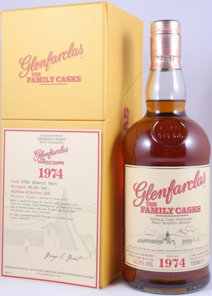 Glenfarclas 1974 32 Years The Family Casks 1st Fill Sherry Butt Cask No. 5786 Highland Single Malt Scotch Whisky 60.8%