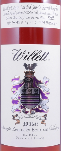 Willett 11 Years Single Barrel No. 1590 Family Estate Rare Release Kentucky Straight Bourbon Whiskey 62.45%