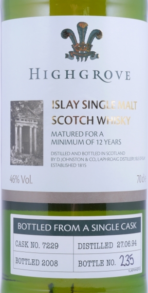 Laphroaig 1994 12 Years Oak Cask No. 7229 Highgrove Limited Edition Islay Single Malt Scotch Whisky 46.0%