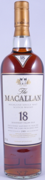 Macallan 1989 18 Years Sherry Oak Highland Single Malt Scotch Whisky 43.0%