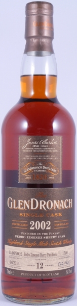 Glendronach 2002 12 Years PX Sherry Puncheon Single Cask No. 1500 Highland Single Malt Scotch Whisky Cask Strength 56,7%