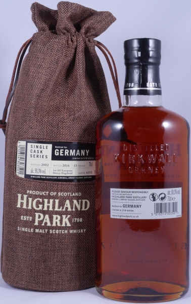 Highland Park 2002 13 Years 1st Fill Sherry Hogshead Cask No. 6353 Orkney Islands Single Malt Scotch Whisky 58.3%