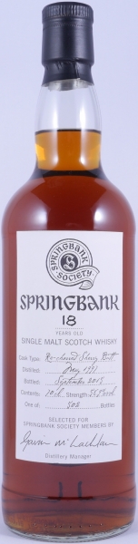 Springbank Society 1997 18 Years Re-charred Sherry Butt Campbeltown Single Malt Scotch Whisky 58,9%