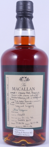 Macallan 1990 13 Years Exceptional Single Cask 6 Sherry Butt Cask No. 24483 Highland Single Malt Scotch Whisky Cask Strength 59,6%