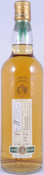 Macallan 1987 20 Years Oak Cask No. 2561 Duncan Taylor Cask Strength Rare Auld Highland Single Malt Scotch Whisky 55,3%