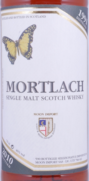 Mortlach 1991 19 Years Sherry Hogshead 30th Anniversary of Moon Import 2010 Speyside Single Malt Scotch Whisky 46.0%