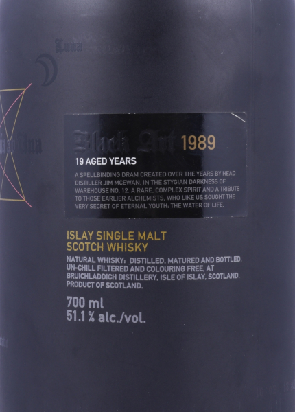 Bruichladdich Black Art 1989 19 Years 1st Limited Edition Release 2009 Islay Single Malt Scotch Whisky Cask Strength 51.1%