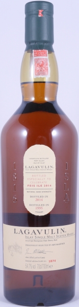 Lagavulin 1995 19 Years European Oak Sherry Butts Feis Ile 2014 Limited Edition Islay Single Malt Scotch Whisky Cask Strength 54.7%