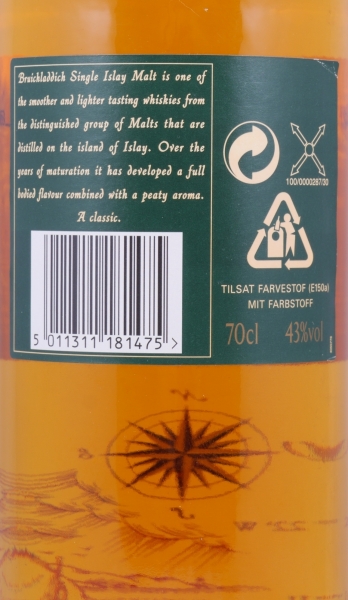 Bruichladdich 15 Years Bourbon Casks Glass Printed Label Islay Single Malt Scotch Whisky 43,0%
