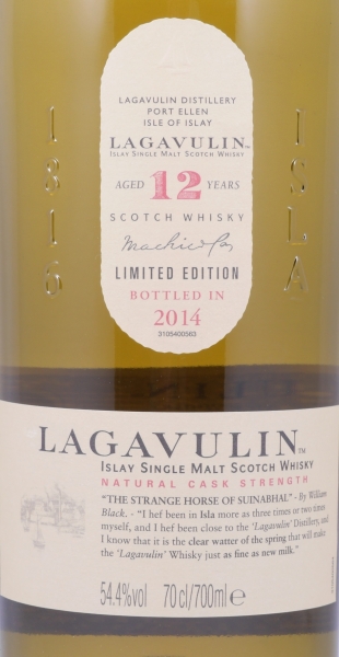 Lagavulin 12 Years 14th Special Release 2014 Limited Edition Islay Single Malt Scotch Whisky Cask Strength 54,4%