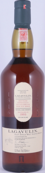 Lagavulin 1993 14 Years European Oak Cask No. 1403 Feis Ile 2008 Limited Edition Islay Single Malt Scotch Whisky Cask Strength 52.9%