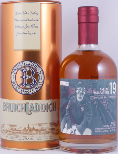 Bruichladdich 1992 24 Years Bourbon/Sauternes Cask R07/258 No. 018 The Laddie Crew Valinch 19 Arlene MacFayden Islay Single Malt Scotch Whisky 48.5%