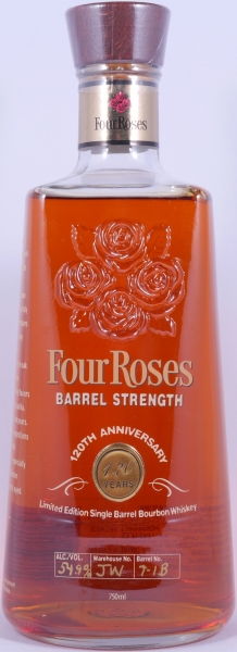 Four Roses 120th Anniversary 12 Years Limited Edition Single Barrel No. 7-1B Kentucky Straight Bourbon Whiskey 54,9%