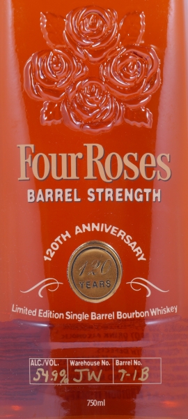 Four Roses 120th Anniversary 12 Years Limited Edition Single Barrel No. 7-1B Kentucky Straight Bourbon Whiskey 54,9%