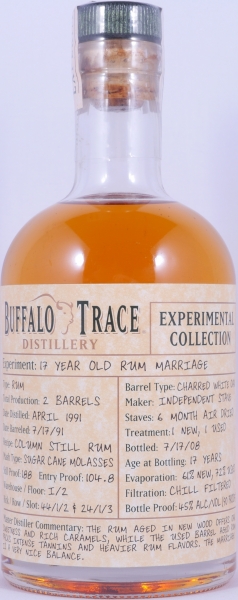 Buffalo Trace 1991 17 Years Rum Marriage 5. Release Experimental Collection 2008 Bourbon Whiskey 45.0%