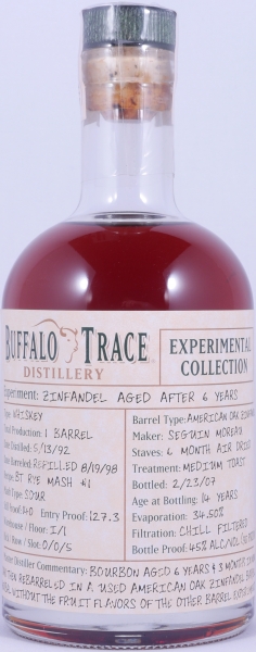 Buffalo Trace 1992 14 Years American Oak Zinfandel Barrel 3. Release Experimental Collection 2007 Bourbon Whiskey 45,0%