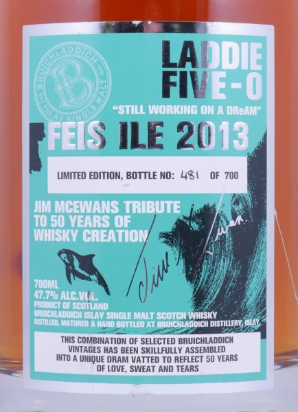 Bruichladdich Feis Ile 2013 Laddie Five-O Jim McEwans 50 Years of Whisky Creation Islay Single Malt Scotch Whisky 47,7%