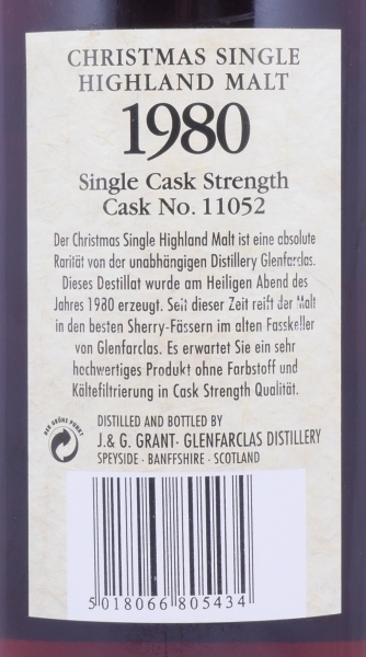 Glenfarclas 1980 21 Years Christmas Limied Edition Sherry Cask No. 11052 Highland Single Malt Scotch Whisky Cask Strength 54.3%