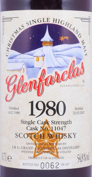 Glenfarclas 1980 21 Years Christmas Edition Sherry Cask No. 11047 Highland Single Malt Scotch Whisky 54.8%