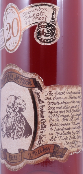 Very Olde St. Nick 20 Years Very Rare Ancient Estate Blue Wax Sealed 94 Proof Handmade Kentucky Straight Bourbon Whiskey 47.0%