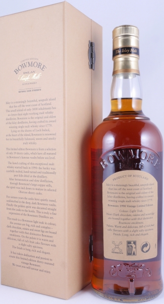 Bowmore 1990 16 Years Sherry Cask Limited Edition Bottling Islay Single Malt Scotch Whisky Cask Strength 53,8%