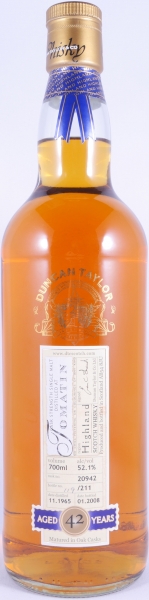 Tomatin 1965 42 Years Oak Cask No. 20942 Duncan Taylor Cask Strength Rare Auld Edition Highland Single Malt Scotch Whisky 52,1%