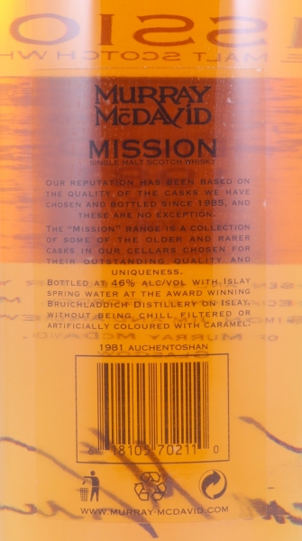 Auchentoshan 1981 24 Years Bourbon and Syrah Cask Finish Murray McDavid Limited Mission Edition Lowland Single Malt Scotch Whisky 46.0%