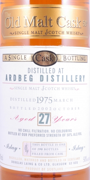 Ardbeg 1975 27 Years Sherry Cask Douglas Laing Old Malt Cask Single Cask Bottling Islay Single Malt Scotch Whisky 50.0%