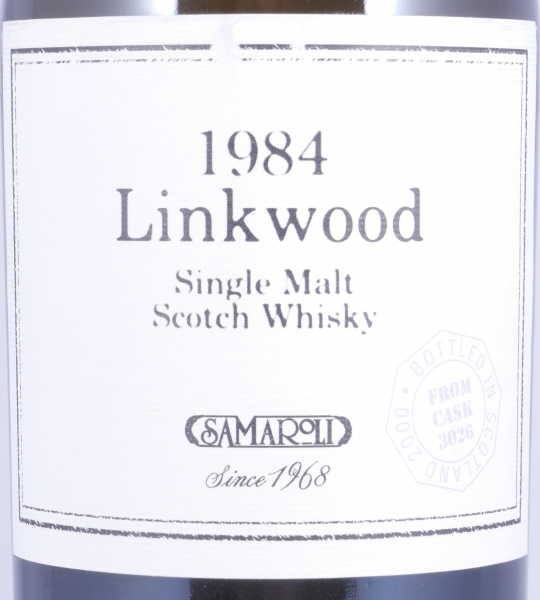 Linkwood 1984 16 Years Oak Cask No. 3026 Samaroli Very Limited Editions Speyside Single Malt Scotch Whisky 45,0%