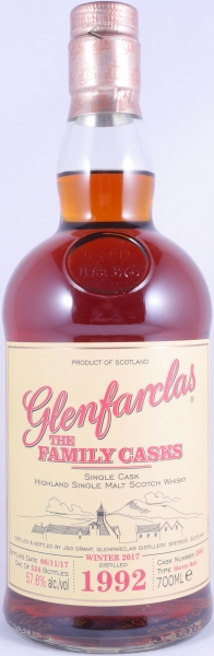 Glenfarclas 1992 25 Years The Family Casks First Fill Sherry Butt Cask No. 2901 Highland Single Malt Scotch Whisky 57,6%