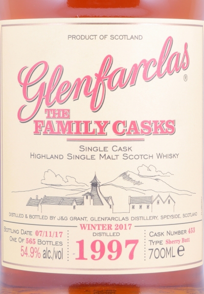 Glenfarclas 1997 20 Years The Family Casks First Fill Sherry Butt Cask No. 453 Highland Single Malt Scotch Whisky 54,9%