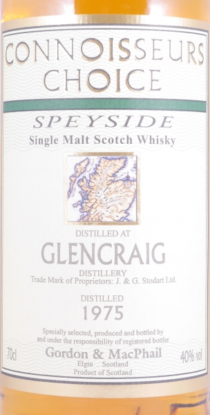 Glencraig 1975 24 Years Gordon and MacPhail Connoisseurs Choice Speyside Single Malt Scotch Whisky 40.0%
