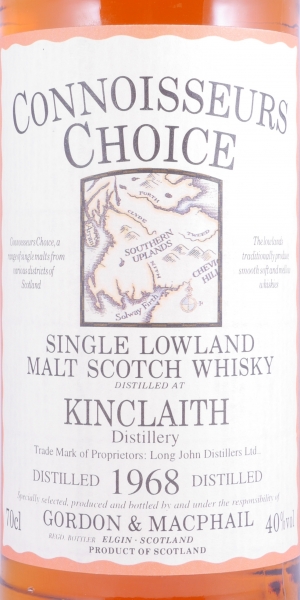 Kinclaith 1968 27 Years Gordon and MacPhail Connoisseurs Choice Gold Screw Cap Lowland Single Malt Scotch Whisky 40.0%