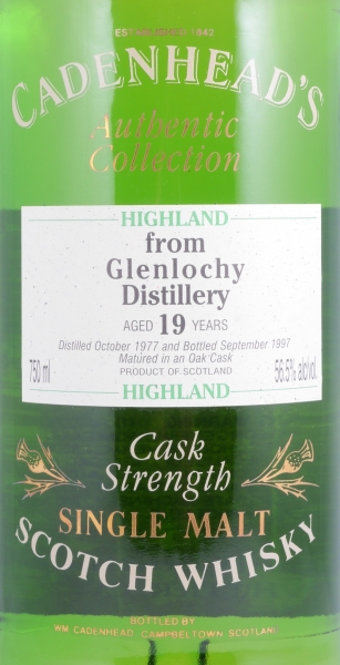 Glenlochy 1977 19 Years Oak Cask Cadenhead Highland Single Malt Scotch Whisky Cask Strength 56.5%