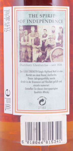 Glenfarclas 1981 16 Years Sherry Casks The Spirit of Independence Highland Single Malt Scotch Whisky Cask Strength 53,4%