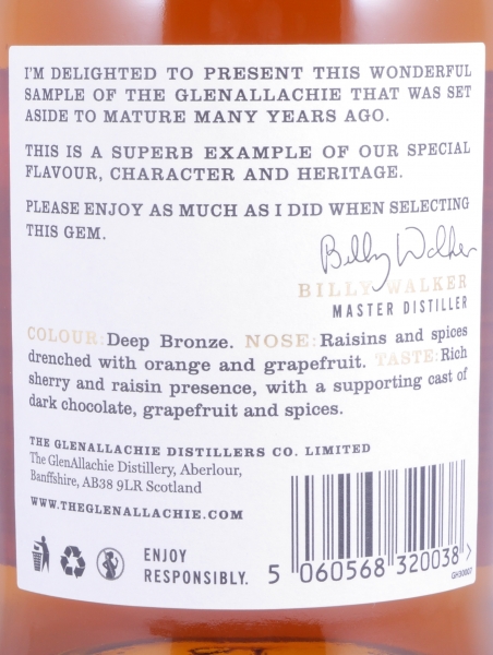 GlenAllachie 1990 27 Years Sherry Butt Cask No. 2515 50th Anniversary Special Release Speyside Single Malt Scotch Whisky 44.9%