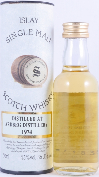 Ardbeg 1974 23 Years Oak Cask No. 668 Miniature Signatory Vintage Islay Single Malt Scotch Whisky 43.0%