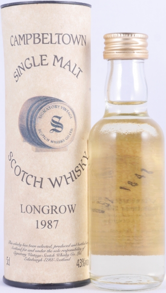 Longrow 1987 8 Years Oak Cask Nos. 136-38 Signatory Vintage Miniature Campbeltown Single Malt Scotch Whisky 43.0%