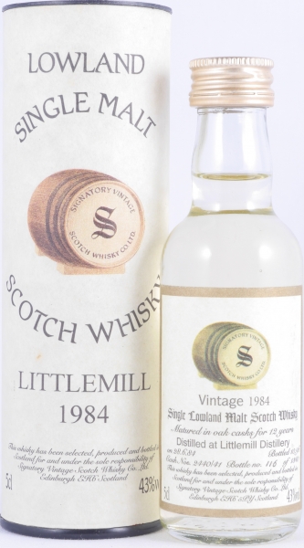 Littlemill 1984 12 Years Oak Cask Nos. 2440/41 Miniatur Lowland Single Malt Scotch Whisky Signatory Vintage 43,0%