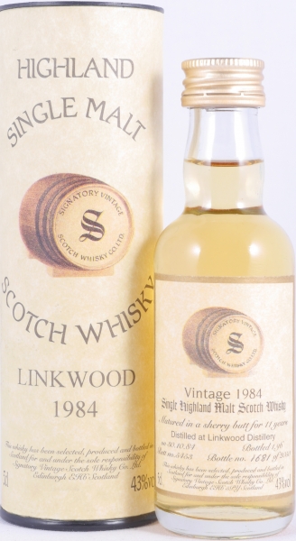 Linkwood 1984 11 Years Sherry Butt No. 5453 Miniature Highland Single Malt Scotch Whisky Signatory Vintage 43.0%