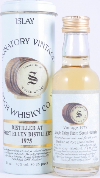 Buy Port Ellen 1975 23 Years-old Oak Cask No. 1759 Signatory Vintage  Miniature Islay Single Malt Scotch Whisky 43.0% ABV at AmCom secure online